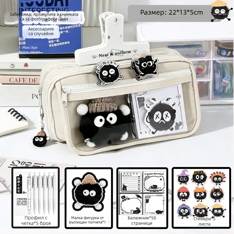 Пенал за начално училище, оксфордска тъкан, унисекс, сладък стил, кутия за канцеларски материали