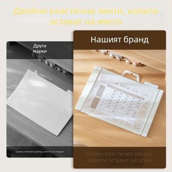 Прозрачна сгъваема чанта за файлове за учебни материали, PP материал, чанта с връзка
