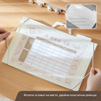 Прозрачна сгъваема чанта за файлове за учебни материали, PP материал, чанта с връзка