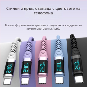 Yichen 240W Type-C кабел за бързо зареждане и пренос на данни, дължина 1–2 м, 48V5A, 480 Mbps