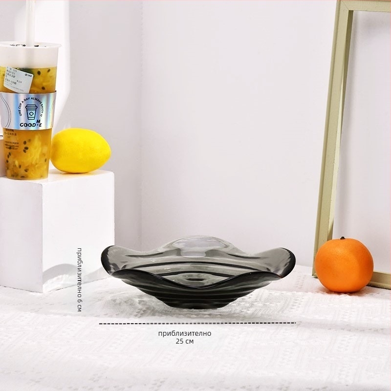 Стъклена плодова чиния за дома, модерен минималистичен стил, едноцветен модел, лято 2021