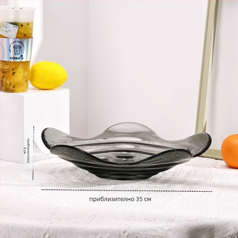 Стъклена плодова чиния за дома, модерен минималистичен стил, едноцветен модел, лято 2021