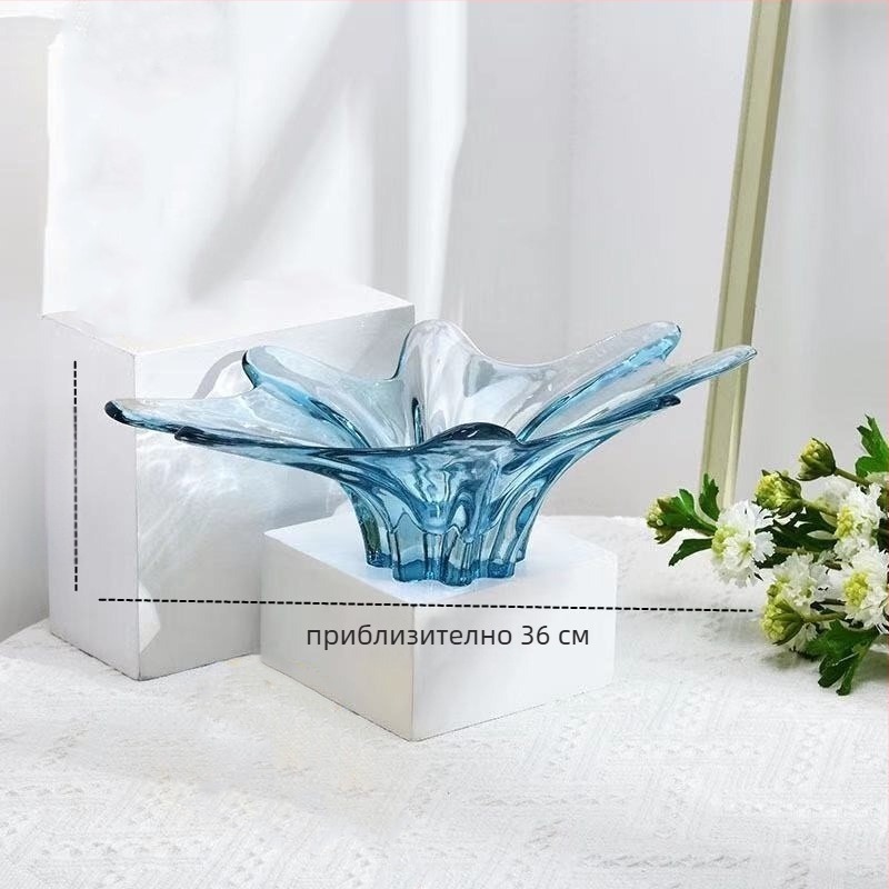 Стъклена плодова чиния за дома, модерен минималистичен стил, едноцветен модел, лято 2021