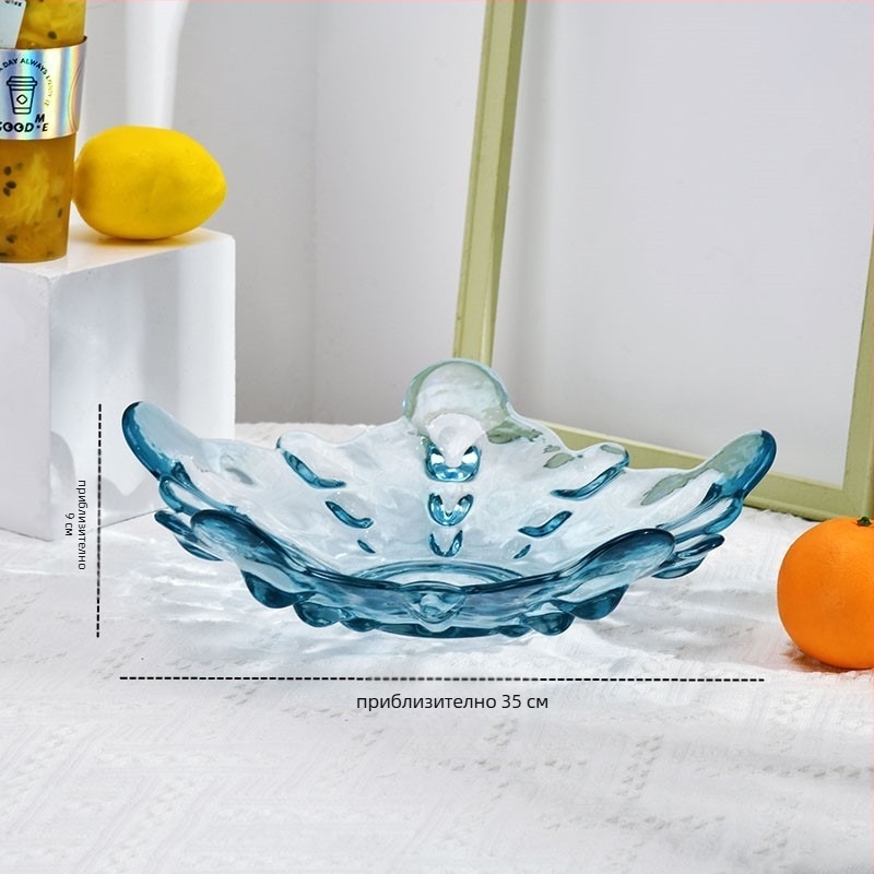 Стъклена плодова чиния за дома, модерен минималистичен стил, едноцветен модел, лято 2021