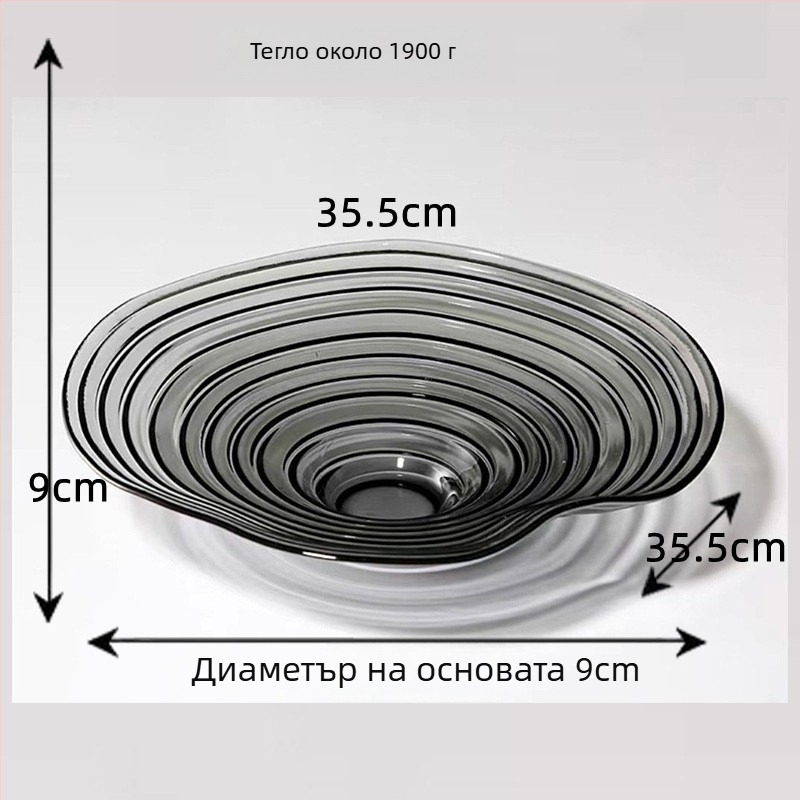 Стъклена плодова чиния за дома, модерен минималистичен стил, едноцветен модел, лято 2021
