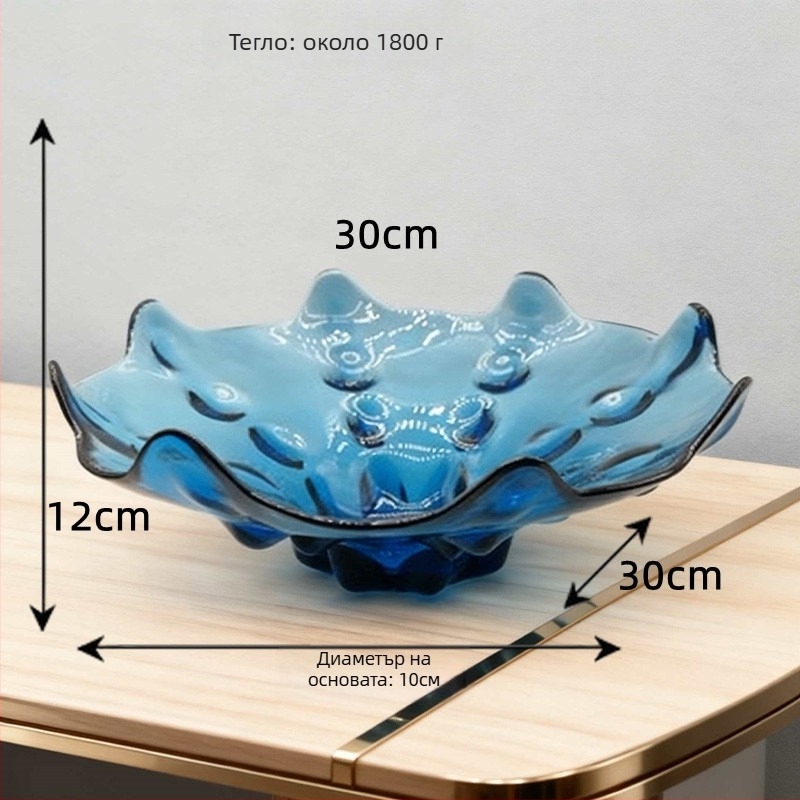 Стъклена плодова чиния за дома, модерен минималистичен стил, едноцветен модел, лято 2021