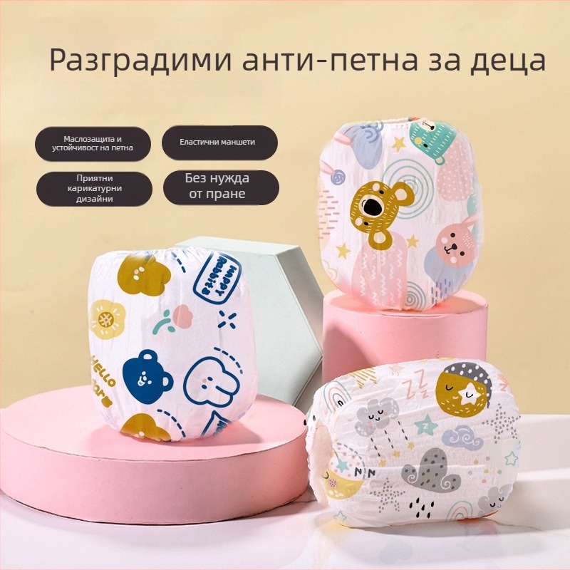 Еднократни детски рукавчета – нетъкан текстил, водоустойчиви и маслоустойчиви, дишаща мембрана, сладък принт, 800 чифта в кутия