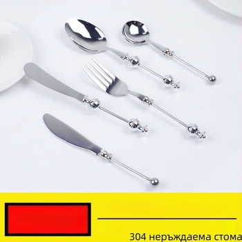 Комплект прибори от неръждаема стомана 304 — лъжица, десертна лъжица и вилица, ръчна изработка, огледално полиране