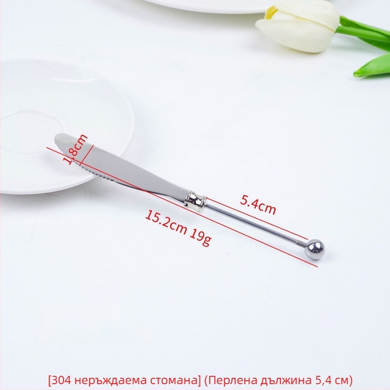 Комплект прибори от неръждаема стомана 304 — лъжица, десертна лъжица и вилица, ръчна изработка, огледално полиране