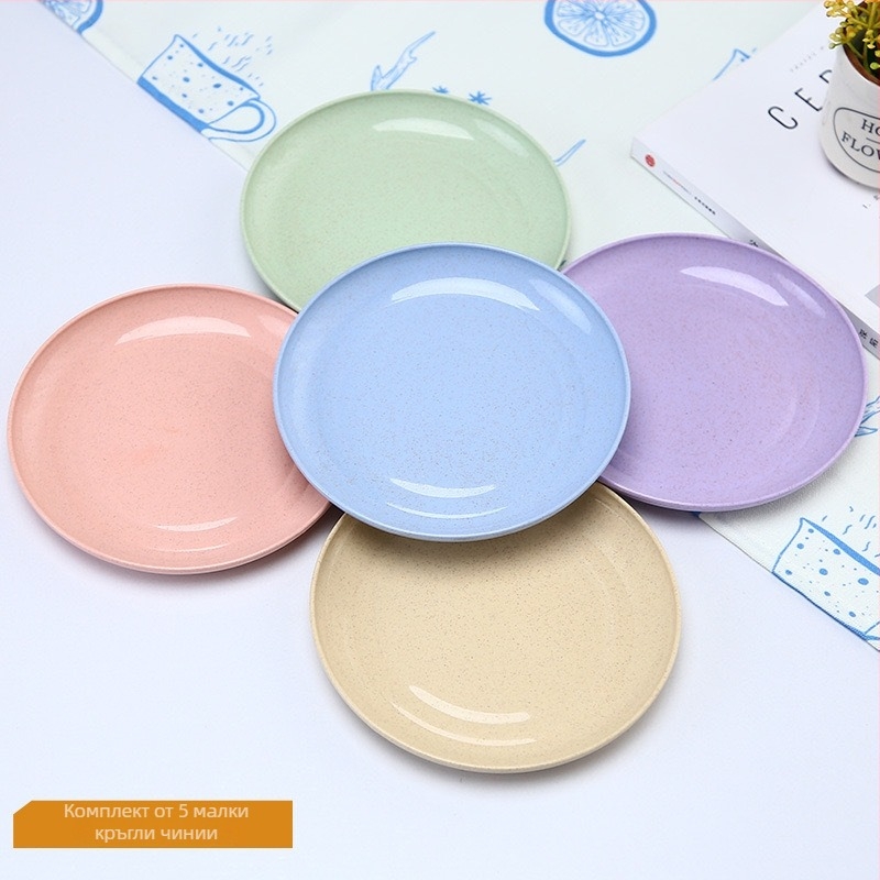 Пластмасова кръгла чиния за вечеря, модерен прост стил, възможност за печат на лого и персонализация, не е подходяща за микровълнова печка