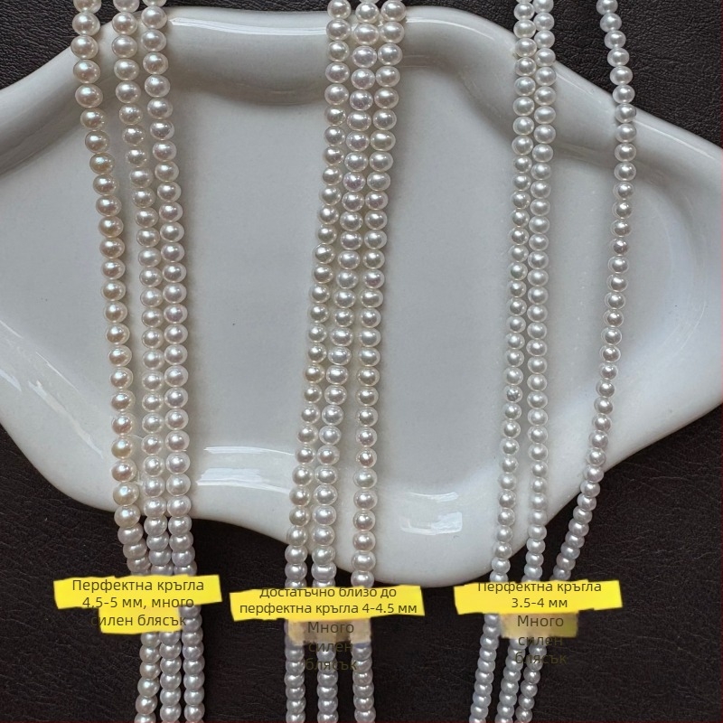 Колие Xuanming Jewelry, сладководни перли, перла с идеален кръг, сребро 925, лято 2025