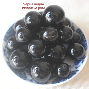 Гривна от рог на бивол с будистки мъниста, ръчна изработка, китайски стил