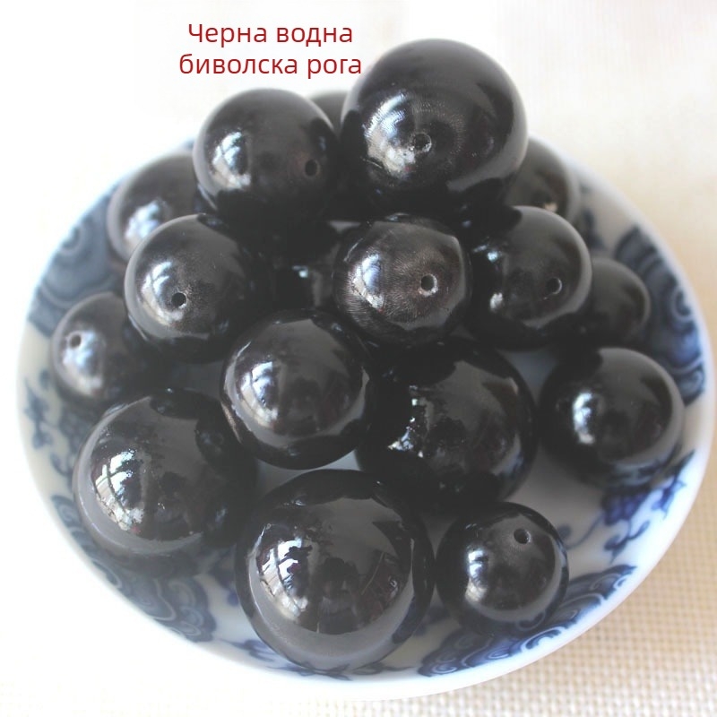 Гривна от рог на бивол с будистки мъниста, ръчна изработка, китайски стил