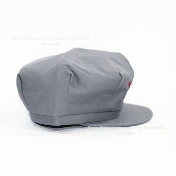 Плоска военна шапка с геометричен принт и звездна емблема, тай дай боядисване