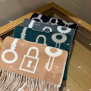 Вълнен шал от Worm mountain silk, есен 2025, наличен на склад, шал с принт на ключов мотив