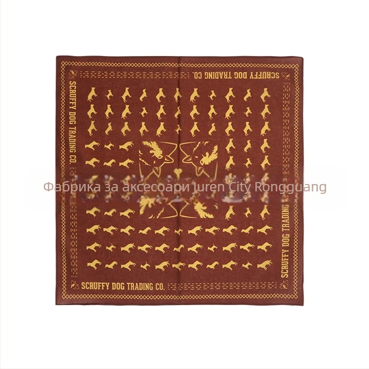 Персонализиран памучен квадратен шал с печат на лого по предоставени изображения, унисекс, ширина 60 см, декоративен принт