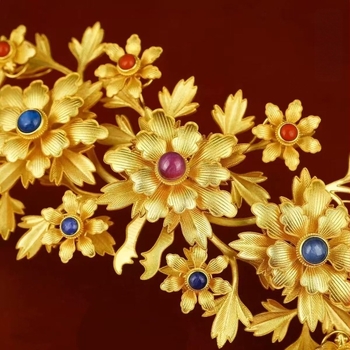 Корона за коса — античен стил, медна, ръчна изработка, унисекс, цвете