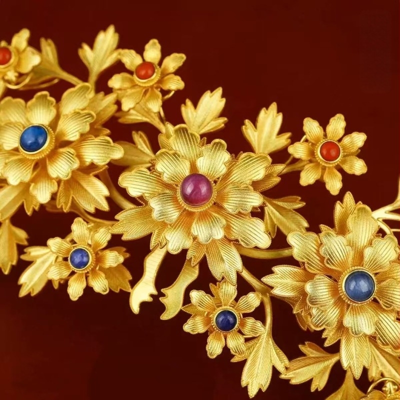 Корона за коса — античен стил, медна, ръчна изработка, унисекс, цвете