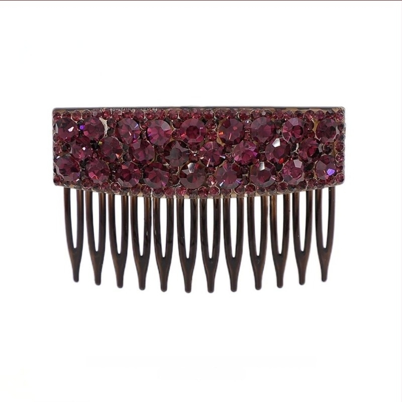 Щипка за коса със кристали, метал, френски стил, ръчна изработка, Amy Show