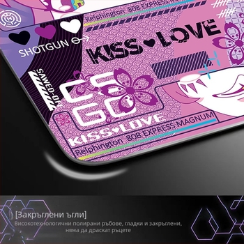 Подложка за мишка от закалено стъкло за гейминг | едностранна, печат на лого, персонализирана по образец