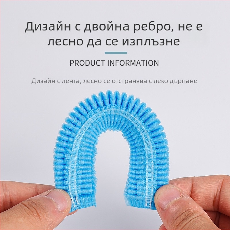 Нетъканова еднократна шапка за прахозащита и защита от косми; подходяща за кухня и производствен цех, с дишащи отвори, без кант по ръбовете; опаковка 100 броя, възможност за персонализиране