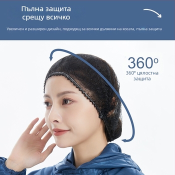 Еднократна шапа-кап за хранителната индустрия, с дишащи отвори, модел Re004, национален стандарт, прахозащита и задържане на косата, подходяща за кухни и кетъринг.