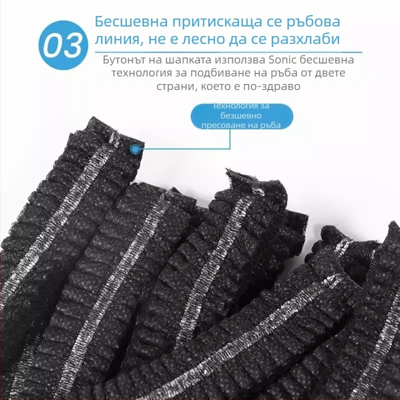 Еднократна шапка за готвачи от нетъкан текстил, с козирка, дишаща и подходяща за вътрешна употреба