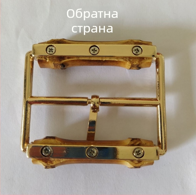 Бамбукова катарама за колан, пинов тип, естествен бамбук, ретро стил, за лято–есен