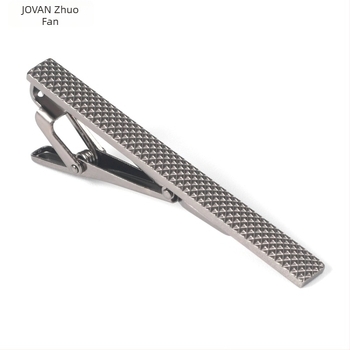 Медна закопчалка за вратовръзка, плоска глава, минималистичен стил, щампована повърхност, геометричен дизайн, чистота K9