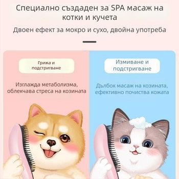 Гребен за кучета с масажен ефект за премахване на свободна козина | ABS материал | за Бишон Фризе