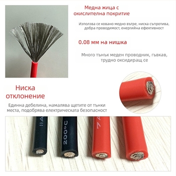 GB стандарт 6 AWG мека силиконова жица, висока температура, огнеупорна за проводник на батериен пакет, двупроводна, диапазон -60°C до 200°C, 600V