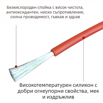 GB стандарт 6 AWG мека силиконова жица, висока температура, огнеупорна за проводник на батериен пакет, двупроводна, диапазон -60°C до 200°C, 600V