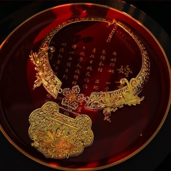 Колие в ретро стил от сплав, О-образна верижка, обиколка 31–40 см, за жени