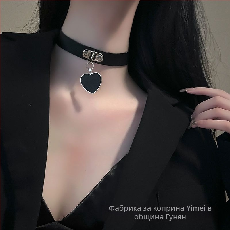 Каишка за врата със сърцевидна форма, висулка от желязо, О-образна верига, стил свеж и сладък – за двойки