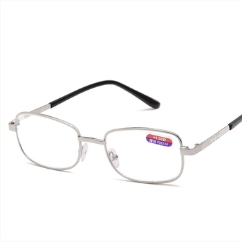 Очила за четене модел 501 с метална рамка, стъклени лещи, пълна рамка, квадратна форма.