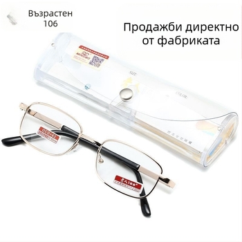 Очила за четене със лещи от смола и покритие, квадратна пълна рамка от метал, дизайн пролет 2023