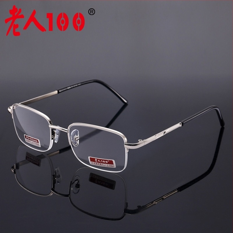 Очила за четене, модел 836, лещи от смола, асферични лещи, квадратна рамка от метал и медна сплав