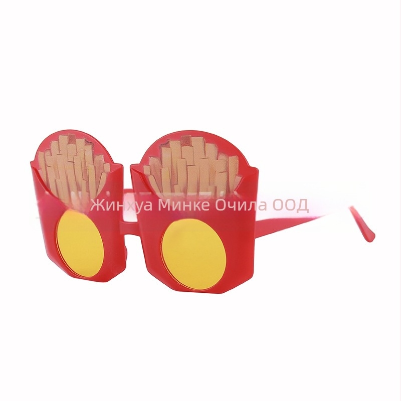 Очила във формата на пържени картофки за парти – ABS, пълна рамка, унисекс, сладък стил, реквизит за снимки на парти