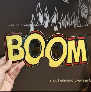 Очила BOOM с буквен дизайн, пълен рамков стил, унисекс за парти и снимки, PC материал, модел 076, Feihuang, лицензиран частен етикет