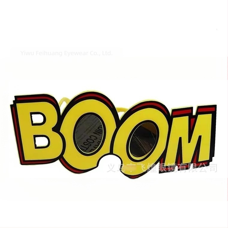 Очила BOOM с буквен дизайн, пълен рамков стил, унисекс за парти и снимки, PC материал, модел 076, Feihuang, лицензиран частен етикет