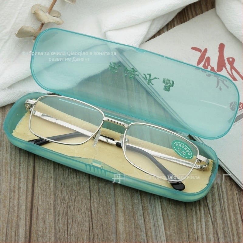 Очила за четене, винтидж овална метална рамка, несгъваеми, пълен рамков дизайн, модел 2017, лещи от стъкло