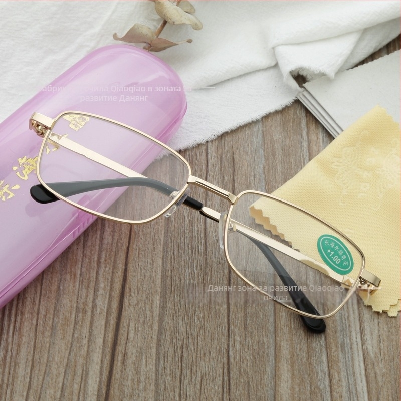 Очила за четене, винтидж овална метална рамка, несгъваеми, пълен рамков дизайн, модел 2017, лещи от стъкло