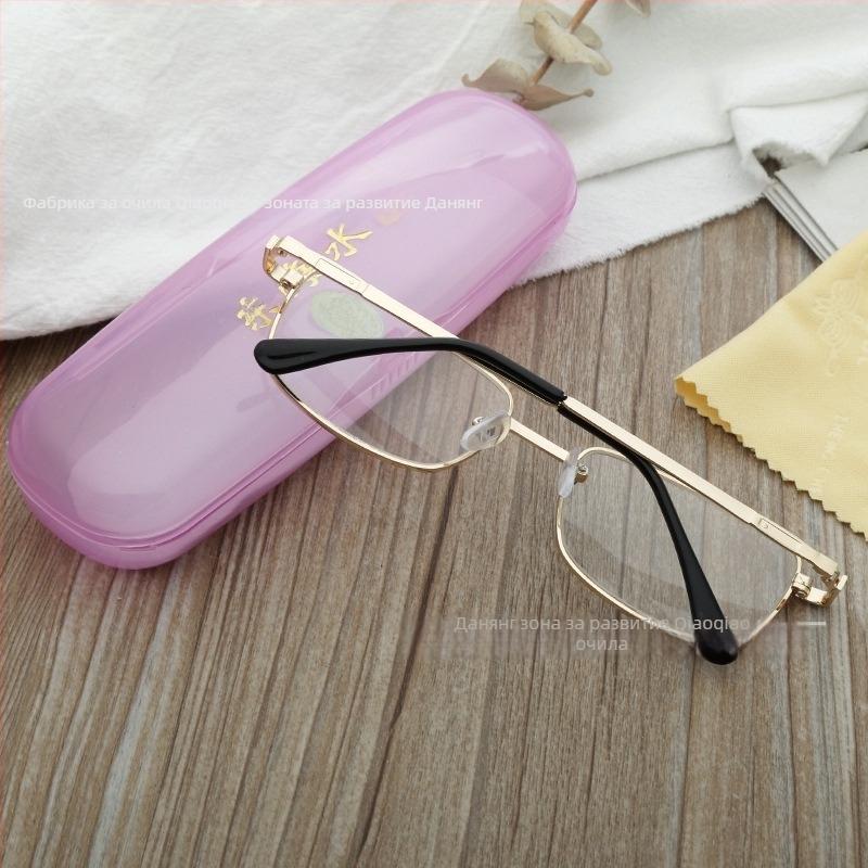 Очила за четене, винтидж овална метална рамка, несгъваеми, пълен рамков дизайн, модел 2017, лещи от стъкло