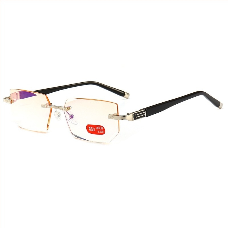 Очила за четене (Модел 1002; Безрамков дизайн; PC лещи; Анти синя светлина; Анти UV защита)