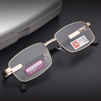 Очила за четене с рамка от неръждаема стомана, пълна рамка, асферични лещи, модел 6083 кристал, за възрастни