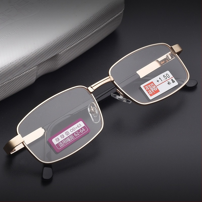 Очила за четене с рамка от неръждаема стомана, пълна рамка, асферични лещи, модел 6083 кристал, за възрастни