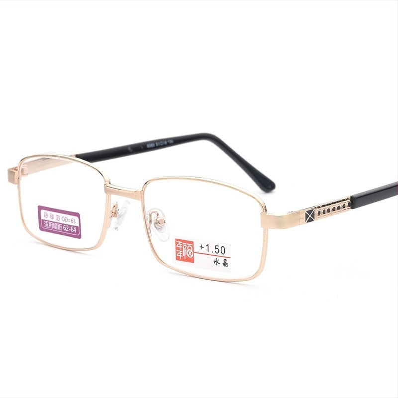 Очила за четене с рамка от неръждаема стомана, пълна рамка, асферични лещи, модел 6083 кристал, за възрастни