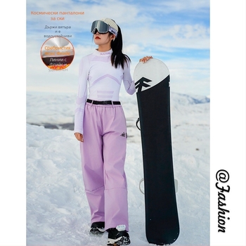 Ски панталони водоустойчиви, кадифена подплата, як вълна, топли за външно ползване – Sleccter