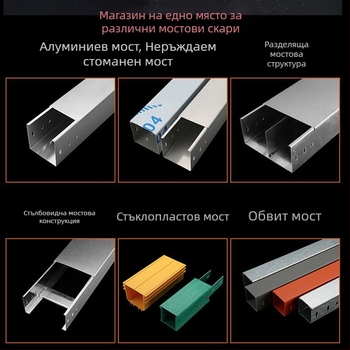 Поцинкована кабелна тава за окабеляване, мостов тип, с капак - персонализация налична - частна марка