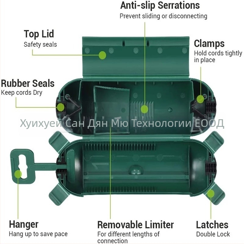 Кутия за кабелен разклонител с защитен капак в стил щипков дизайн за външно кабелно окабеляване (Бранд: Three Point Wood; Приложение: външно кабелно окабеляване; Без лицензионни частни марки)